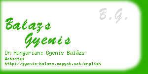 balazs gyenis business card